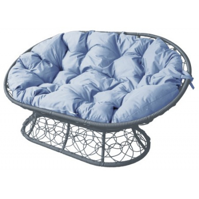 Диван ''Мамасан'' с ротангом Серый